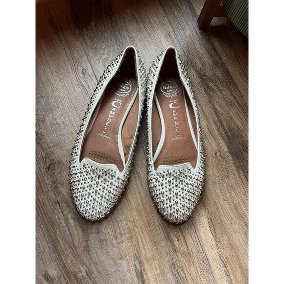 Jeffrey Campbell Martini Spiked Flats Shoes White Leather Slip-On Size 8.5 - Picture 14 of 16